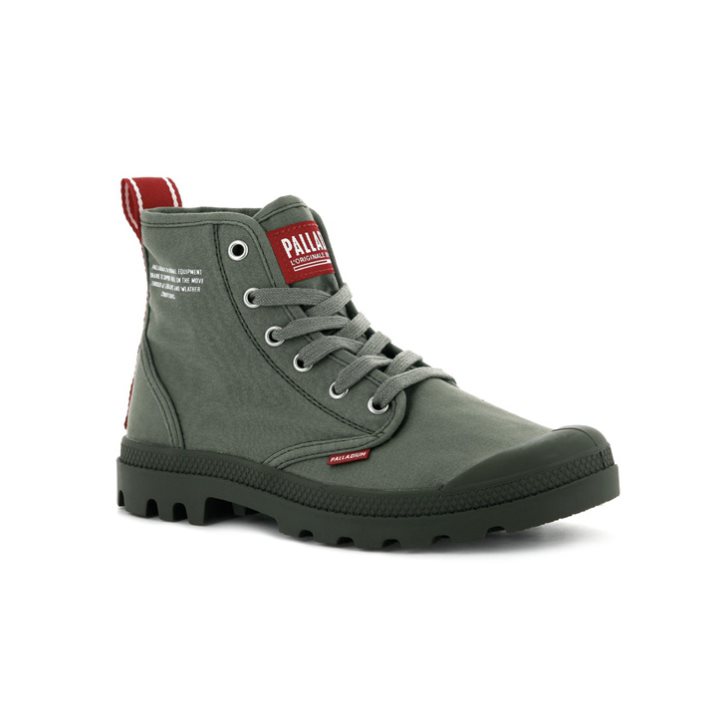 Palladium Pampa Hi Dare Men's Boots Olive | UK H267-SKD